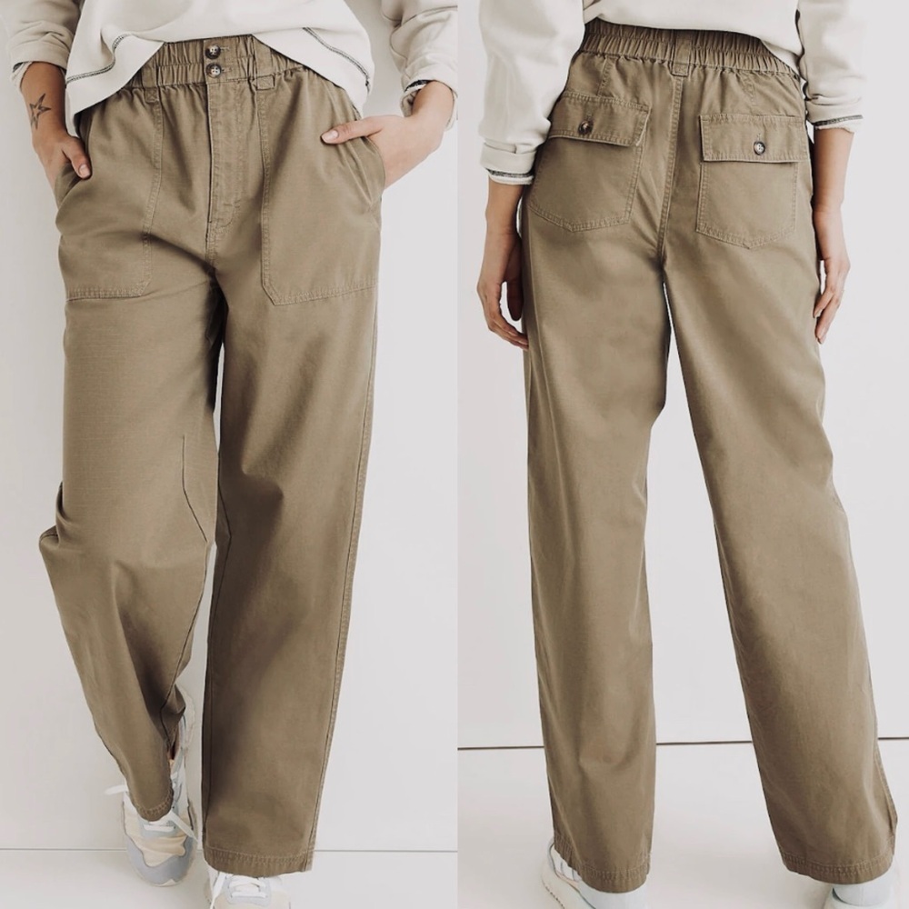Madewell Cotton Ripstop Pull-On Straight Leg Cargo Pants S - Picture 4 of 12